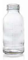 500 ml plasmafles, helder, type 3 geblazen glas
